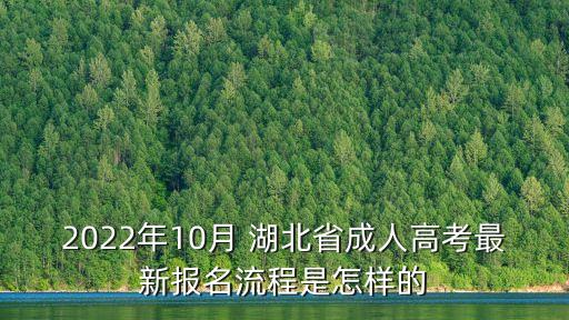 2022年10月 湖北省成人高考最新報(bào)名流程是怎樣的