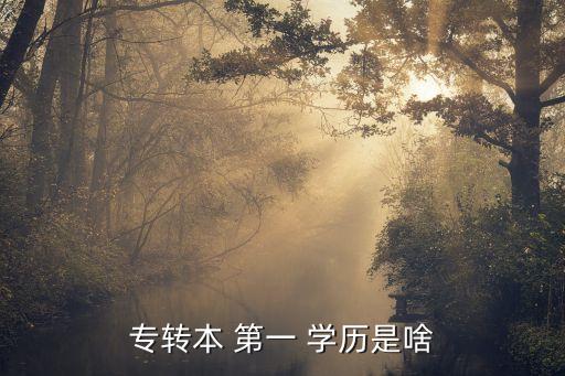 專轉(zhuǎn)本 第一 學(xué)歷是啥