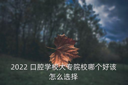 2022 口腔學(xué)校大專院校哪個(gè)好該怎么選擇