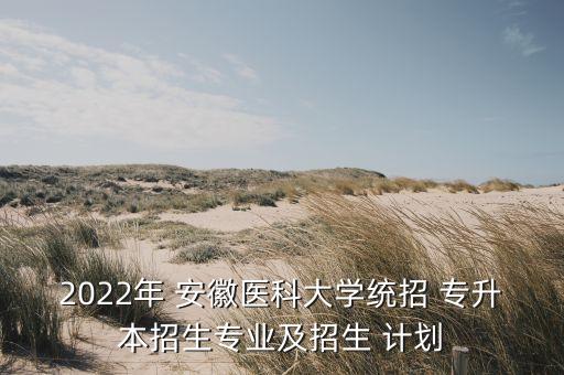 2022年 安徽醫(yī)科大學(xué)統(tǒng)招 專升本招生專業(yè)及招生 計(jì)劃