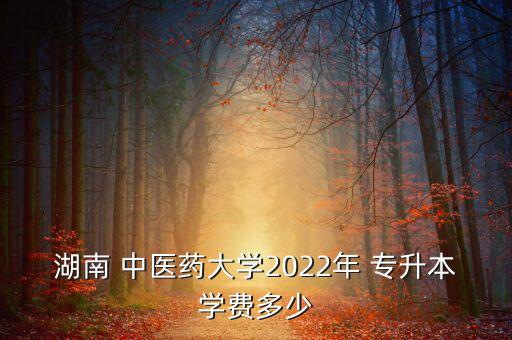 湖南 中醫(yī)藥大學(xué)2022年 專升本學(xué)費(fèi)多少