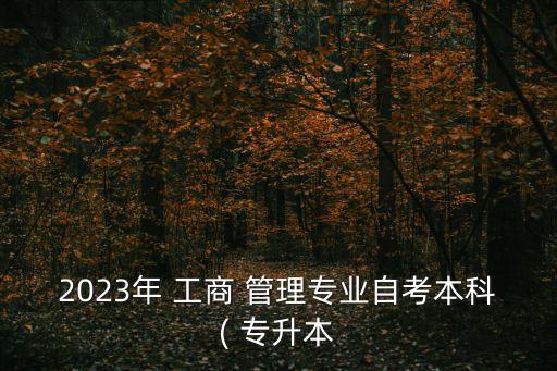 2023年 工商 管理專業(yè)自考本科( 專升本