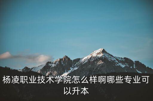 楊凌職業(yè)技術(shù)學(xué)院怎么樣啊哪些專業(yè)可以升本