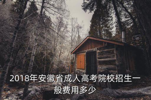 2018年安徽省成人高考院校招生一般費(fèi)用多少