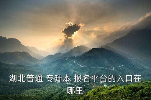 湖北普通 專(zhuān)升本 報(bào)名平臺(tái)的入口在哪里