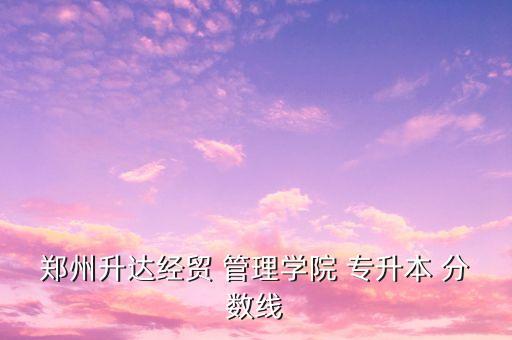 鄭州升達(dá)經(jīng)貿(mào) 管理學(xué)院 專升本 分?jǐn)?shù)線