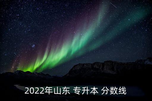 2022年山東 專升本 分?jǐn)?shù)線