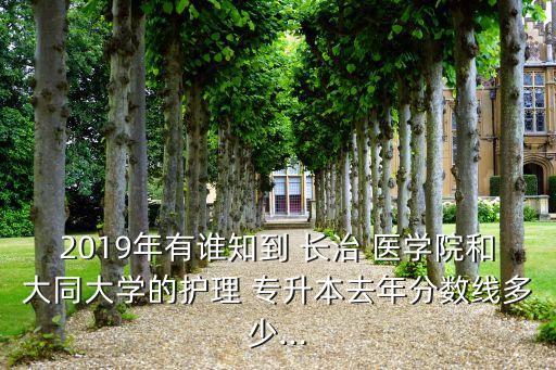 2019年有誰知到 長治 醫(yī)學院和大同大學的護理 專升本去年分數(shù)線多少...