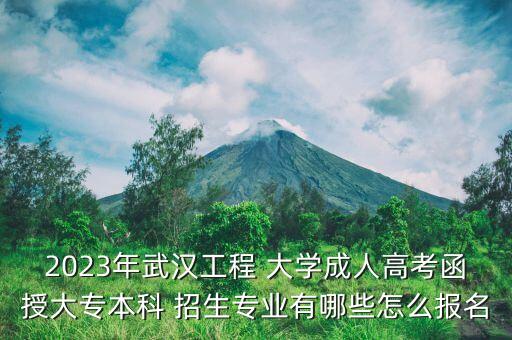 2023年武漢工程 大學(xué)成人高考函授大專本科 招生專業(yè)有哪些怎么報名