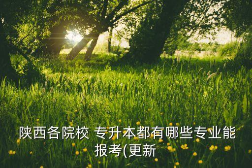  陜西各院校 專升本都有哪些專業(yè)能報(bào)考(更新