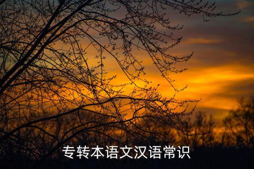 專轉(zhuǎn)本語文漢語常識