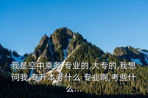 我是空中乘務(wù) 專業(yè)的,大專的,我想問(wèn)我 專升本考什么 專業(yè)啊,考些什么...