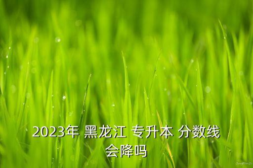 2023年 黑龍江 專升本 分?jǐn)?shù)線會(huì)降嗎