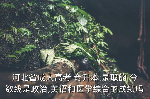 河北省成人高考 專升本 錄取的 分?jǐn)?shù)線是政治,英語(yǔ)和醫(yī)學(xué)綜合的成績(jī)嗎