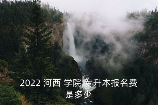 2022 河西 學(xué)院 專升本報名費是多少