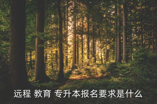 遠(yuǎn)程 教育 專升本報名要求是什么