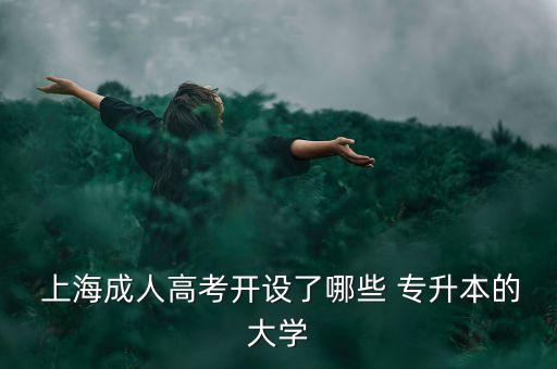  上海成人高考開設(shè)了哪些 專升本的大學(xué)