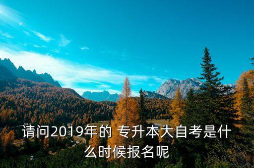 請問2019年的 專升本大自考是什么時候報名呢