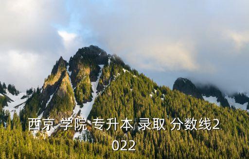 西京 學(xué)院 專升本 錄取 分?jǐn)?shù)線2022