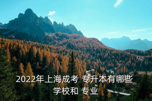 2022年上海成考 專升本有哪些 學校和 專業(yè)