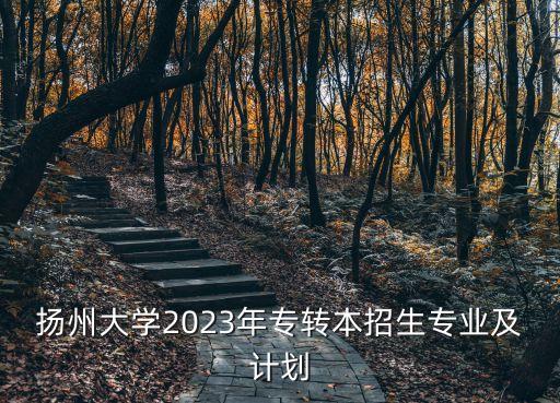 揚(yáng)州大學(xué)2023年專轉(zhuǎn)本招生專業(yè)及計劃